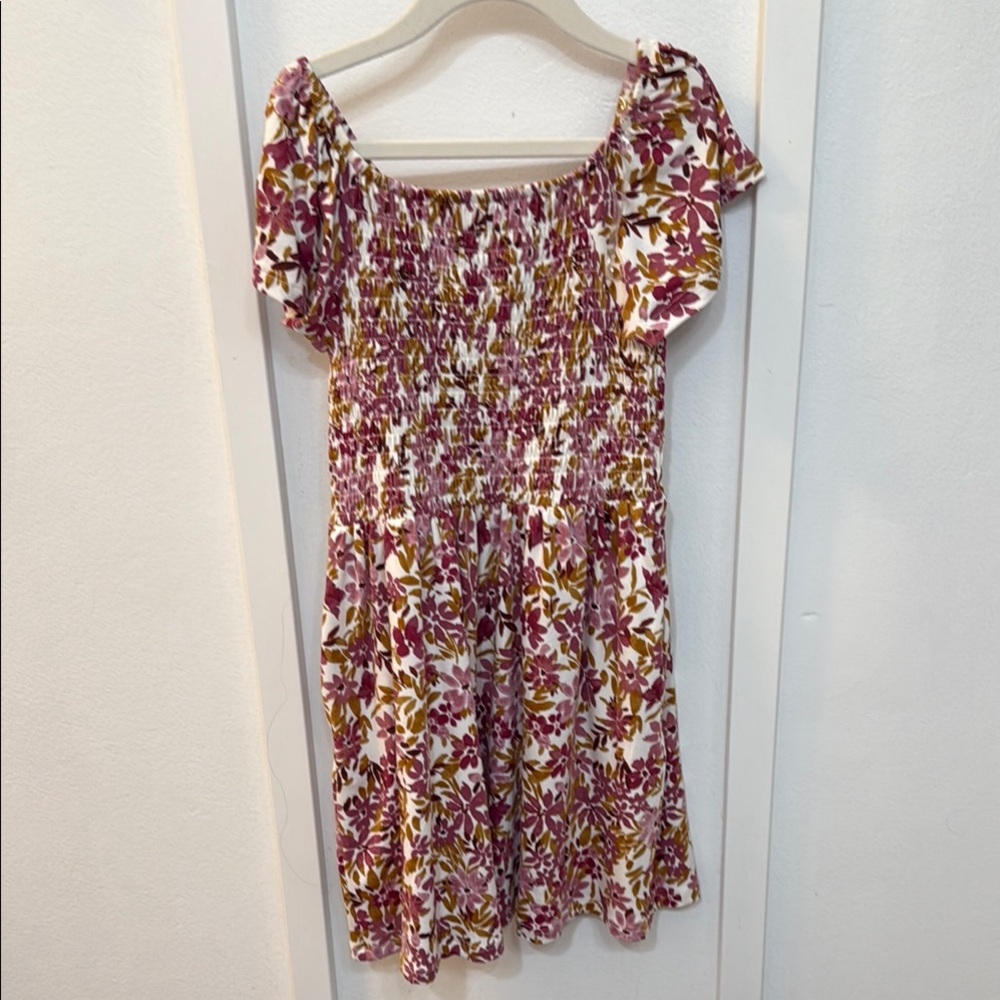 Floral Kids Casual Dress - Purple and White